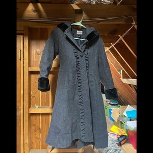 Rothschild Sunday coat grey and black velvet